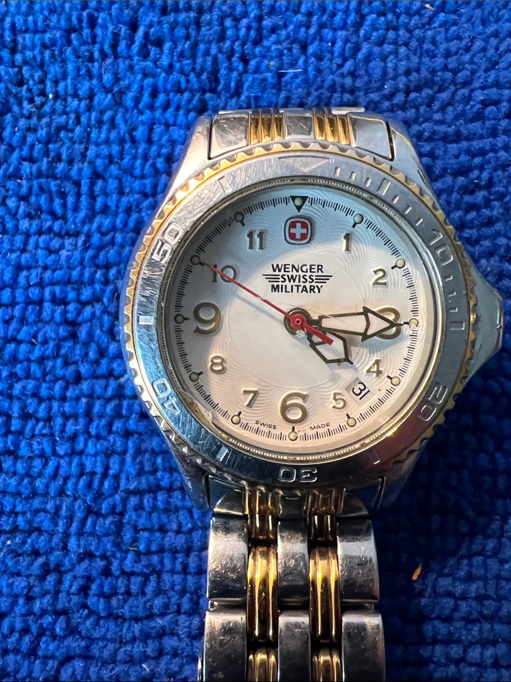 Wenger Two-Tone Silver and Gold Dial Watch
